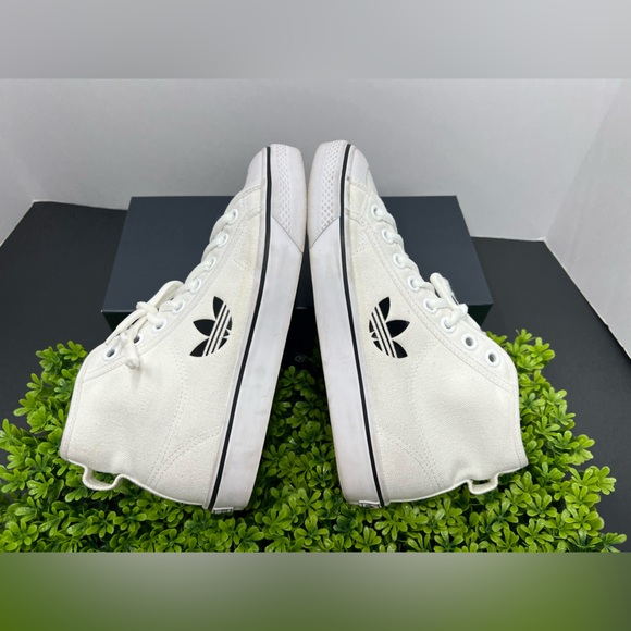 Adidas Originals Nizza High Cloud WHITE/BLACK Size 5.5 ( FW8351) Rare - Picture 9 of 11